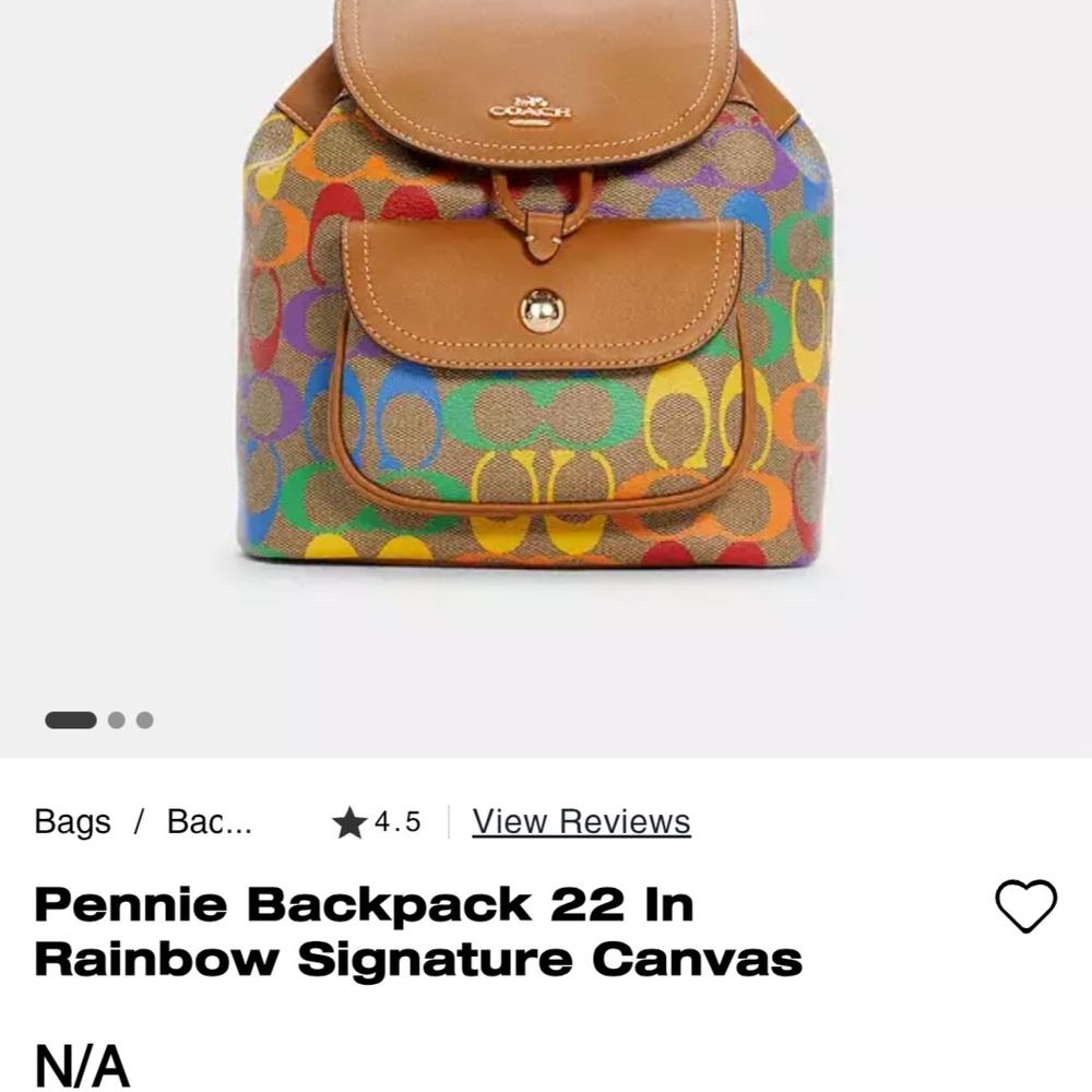 Coach Pennie Backpack 22 In Rainbow - Picture 2 of 8